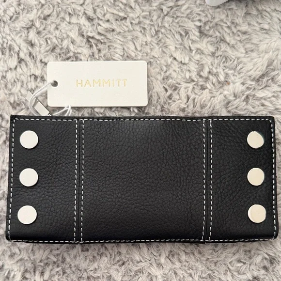 Hammitt 110 North Tempo Black Leather Wallet Silver grommets. NWT. NEVER USED - Picture 4 of 4